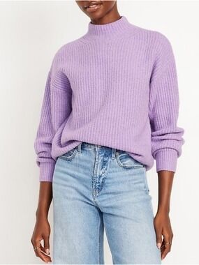 2X • Old Navy • Lilac Ribbed SoSoft Cropped Mock-Neck Sweater